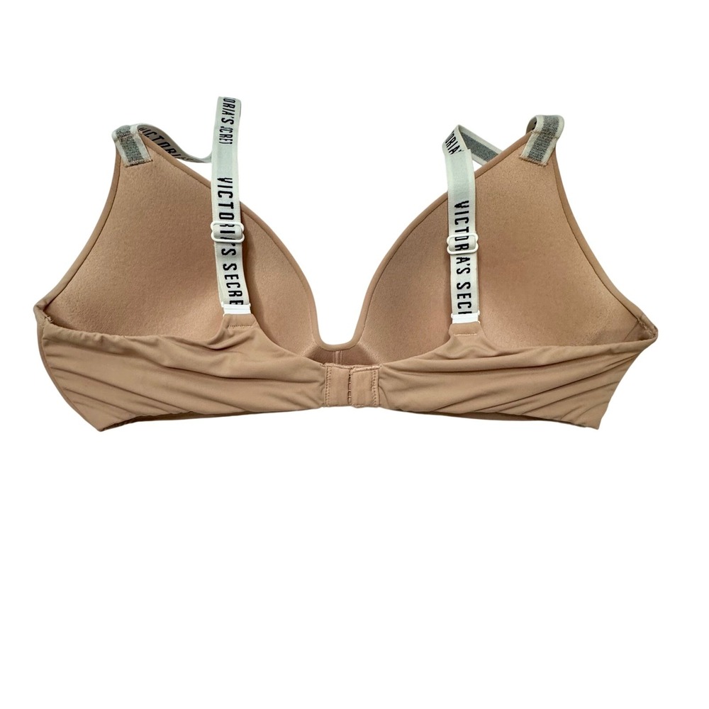 Victoria's Secret Logo Strap Wireless T-Shirt Bra Tan Nude 34C - Picture 3 of 3